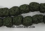 CLV395 15.5 inches 13*13mm nuggets dyed lava beads wholesale