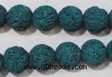 CLV454 15.5 inches 12mm round dyed blue lava beads wholesale