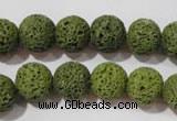 CLV461 15.5 inches 10mm round dyed green lava beads wholesale