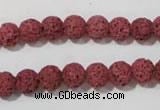 CLV468 15.5 inches 8mm round dyed red lava beads wholesale