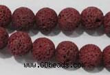 CLV469 15.5 inches 10mm round dyed red lava beads wholesale