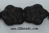 CLV47 15 inches 8*26mm star black natural lava beads wholesale