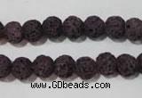 CLV476 15.5 inches 8mm round dyed purple lava beads wholesale