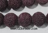 CLV480 15.5 inches 16mm round dyed purple lava beads wholesale