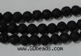 CLV483 15.5 inches 6mm round black lava beads wholesale