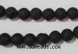 CLV484 15.5 inches 8mm round black lava beads wholesale