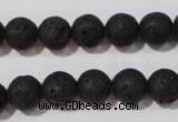 CLV485 15.5 inches 10mm round black lava beads wholesale