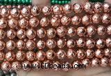 CLV533 15.5 inches 6mm round plated lava beads wholesale