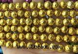 CLV534 15.5 inches 6mm round plated lava beads wholesale