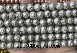 CLV550 15.5 inches 10mm round plated lava beads wholesale