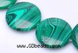 CMA08 15.5 inches 25mm coin imitate malachite beads wholesale