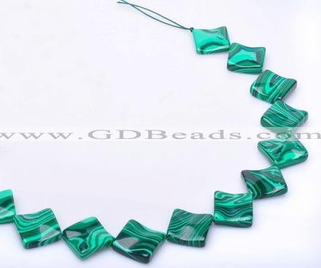 CMA09 15.5 inches 22mm rhombus imitate malachite beads Wholesale