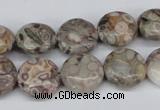 CMB08 15.5 inches 14mm flat round natural medical stone beads