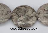 CMB14 15.5 inches 30mm flat round natural medical stone beads