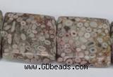 CMB24 15.5 inches 30*30mm square natural medical stone beads