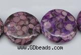 CMB32 15.5 inches 25mm flat round dyed natural medical stone beads