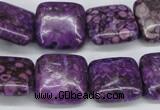 CMB38 15.5 inches 16*16mm square dyed natural medical stone beads