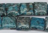 CMB52 15.5 inches 16*16mm square dyed natural medical stone beads