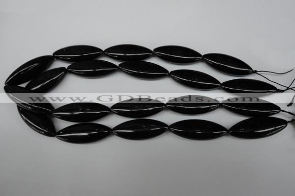 CME10 15.5 inches 15*40mm marquise black agate gemstone beads