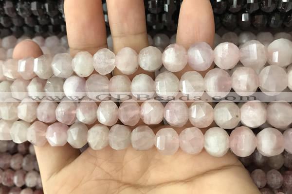 CME204 15.5 inches 7*9mm - 8*10mm pumpkin Madagascar rose quartz beads