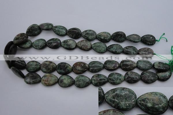 CME32 15.5 inches 15*20mm flat teardrop emerald gemstone beads