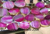 CME528 12 inches 18*28mm - 20*30mm flat teardrop banded agate beads