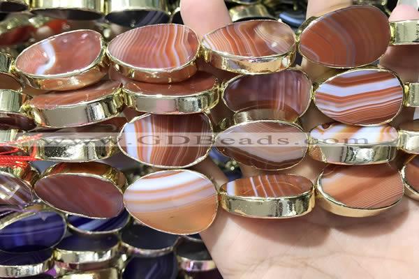 CME529 12 inches 18*28mm - 20*30mm flat teardrop banded agate beads