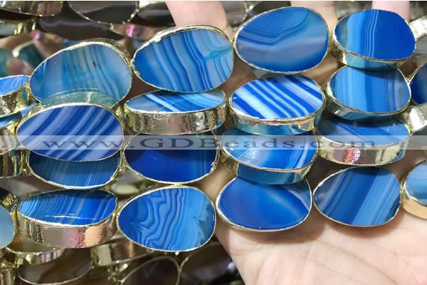 CME530 12 inches 18*28mm - 20*30mm flat teardrop banded agate beads