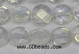 CME60 15.5 inches 10mm faceted coin plated white crystal beads