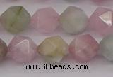 CMG204 15.5 inches 12mm faceted nuggets morganite gemstone beads