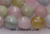 CMG212 15.5 inches 10mm faceted round morganite beads wholesale