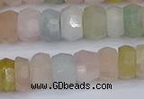 CMG217 15.5 inches 5*9mm faceted rondelle morganite beads