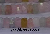 CMG220 15.5 inches 4*6mm faceted rondelle morganite beads