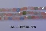 CMG260 15.5 inches 12*12mm faceted square morganite beads