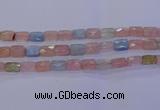 CMG277 15.5 inches 8*12mm faceted rectangle morganite beads