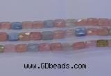 CMG278 15.5 inches 10*14mm faceted rectangle morganite beads