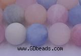 CMG304 15.5 inches 12mm round matte morganite beads wholesale