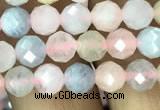 CMG321 15.5 inches 6mm faceted round morganite gemstone beads