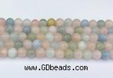 CMG432 15.5 inches 9mm round morganite beads wholesale