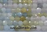 CMG471 15 inches 3mm faceted round morganite beads