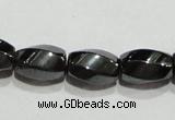 CMH156 15.5 inches 5*8mm twisted rice magnetic hematite beads