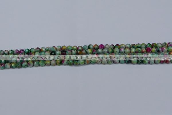 CMJ414 15.5 inches 4mm round rainbow jade beads wholesale