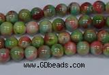 CMJ421 15.5 inches 4mm round rainbow jade beads wholesale