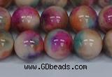 CMJ446 15.5 inches 12mm round rainbow jade beads wholesale