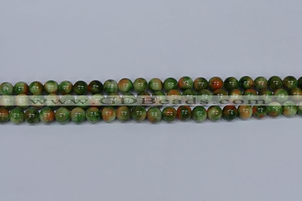 CMJ675 15.5 inches 8mm round rainbow jade beads wholesale