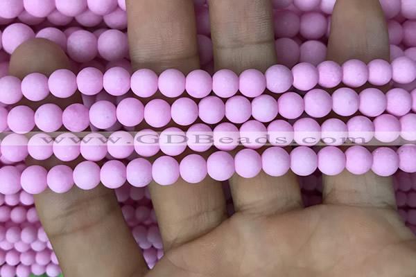 CMJ811 15.5 inches 6mm round matte Mashan jade beads wholesale