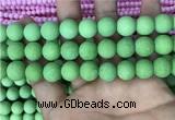 CMJ844 15.5 inches 12mm round matte Mashan jade beads wholesale