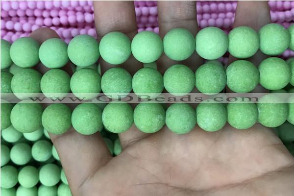 CMJ844 15.5 inches 12mm round matte Mashan jade beads wholesale