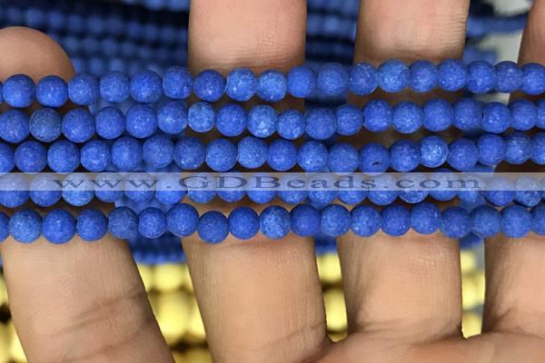 CMJ845 15.5 inches 4mm round matte Mashan jade beads wholesale