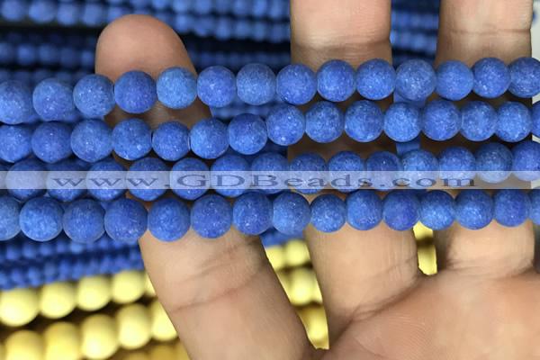 CMJ846 15.5 inches 6mm round matte Mashan jade beads wholesale